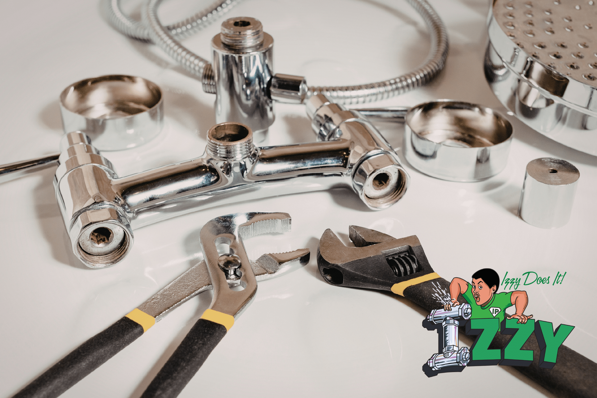 Plumbing tools and chrome shower faucet parts